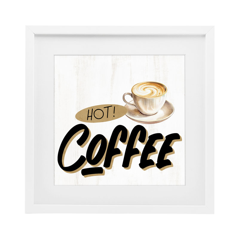 «Retro Fresh Hot Coffee», reproduction sous verre encadrée, par Kim Allen, H 13 po x l 13 po