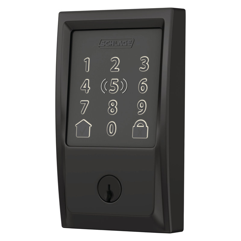 Encode Plus Smart Wifi Deadbolt With Century Trim, Matte Black