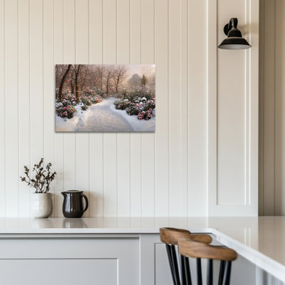 «Winter Landscape Wall Art - Winter Wonderland Scene, art mural sur toile pour le salon, forêt enneigée, hiver, décoration murale pour la maison, reproduction d'art sur toile tendue sur châssis
