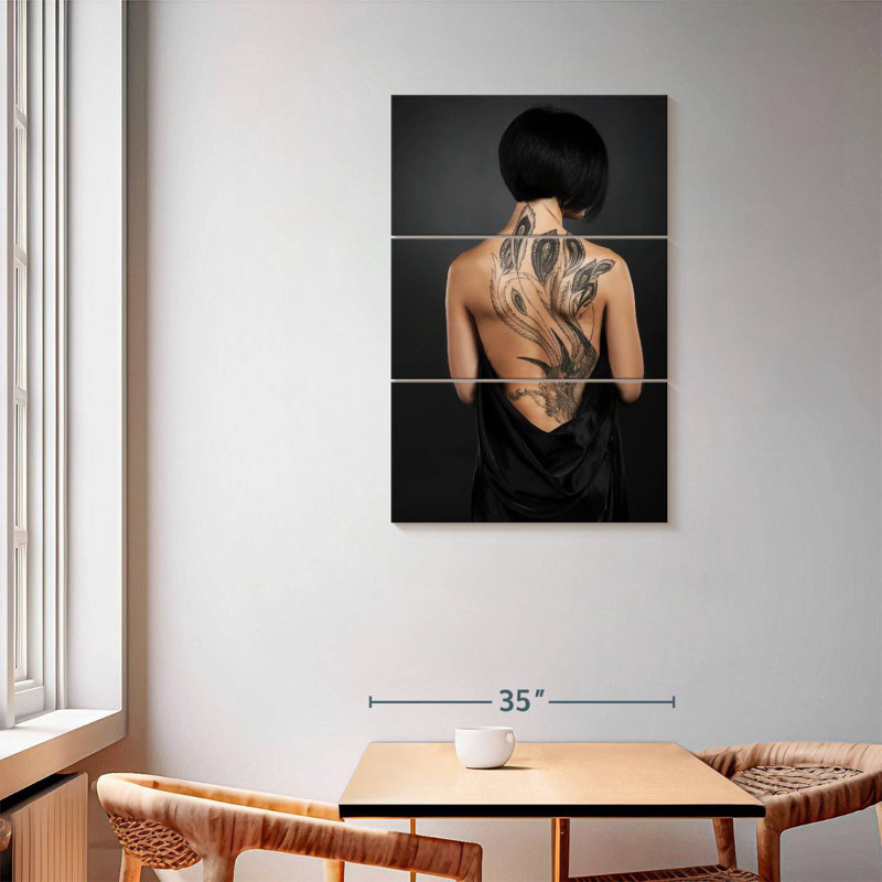 Senne Tattoo Down Her Back, 57" H x 36" W