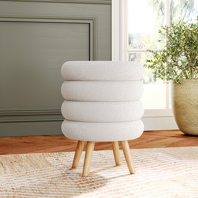 Manufactured Wood Accent Stool, White