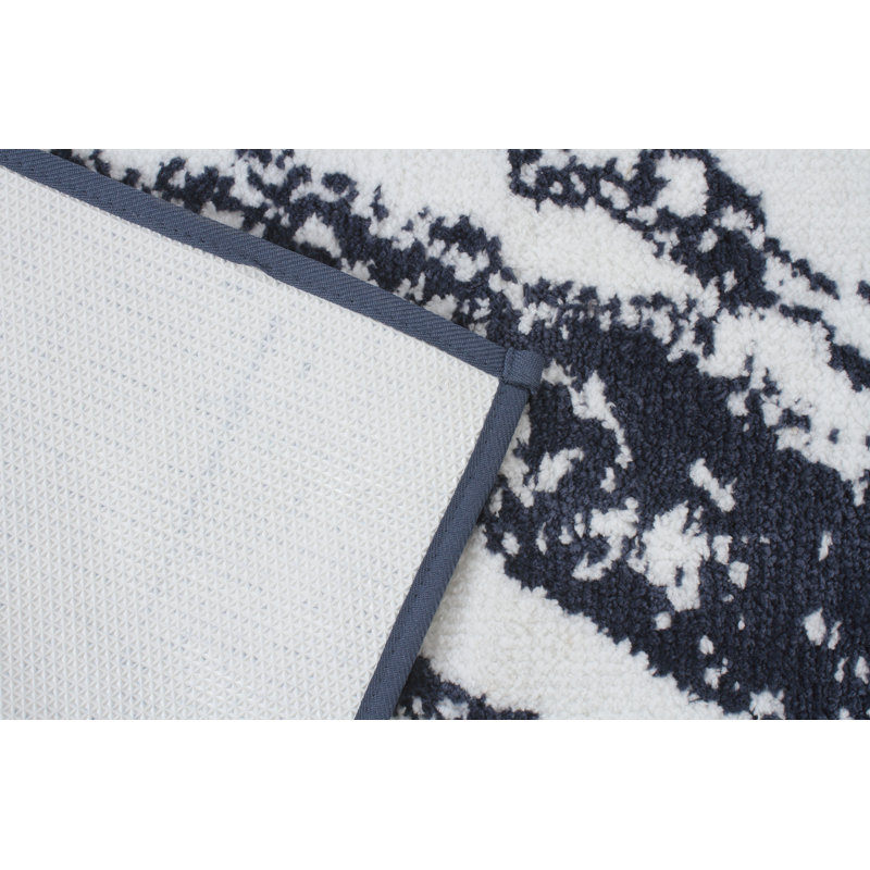 Marble Micro Knitted Bath Runner 22"x60", Navy