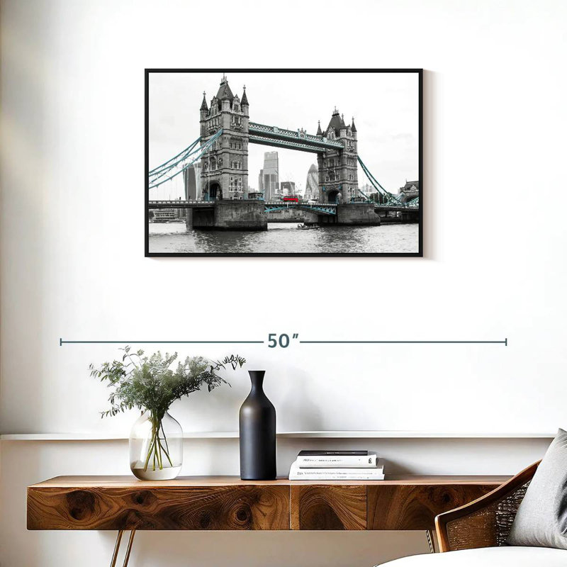 Pop London Bridge, Cadre flottant noir, 31 po x 21 po