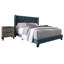 Castle Place King Wingback Bed Set with Two Nightstands, Blue Linen-1995694973-1995694971