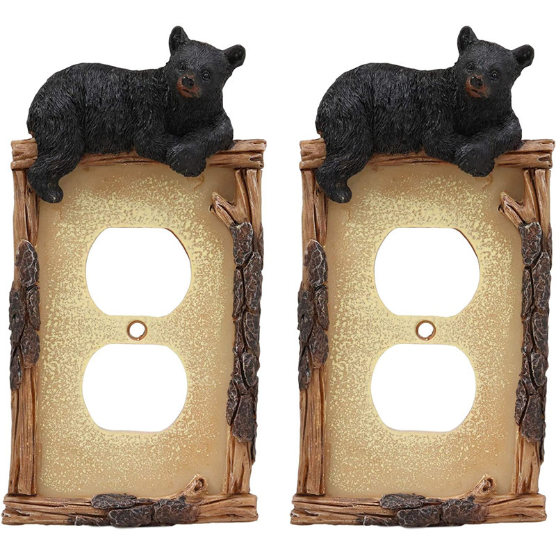 Plaque murale d'interrupteur à bascule Jaquavious Woodland Forest, H 6,5 po x l 3,25 po x P 1,25 po