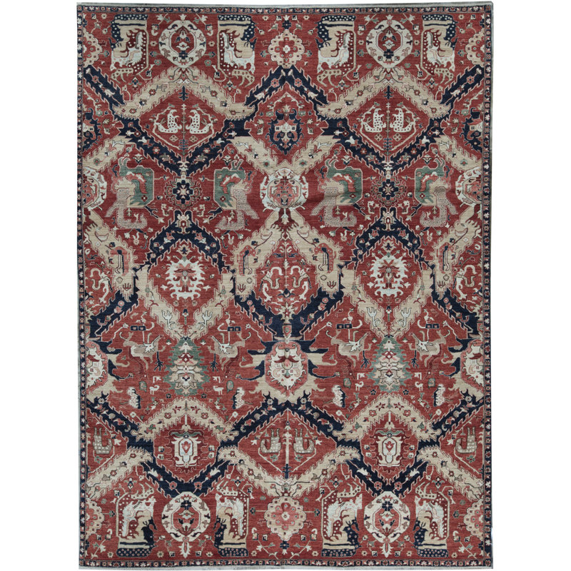Hand-Knotted High-Quality Red Area Rug