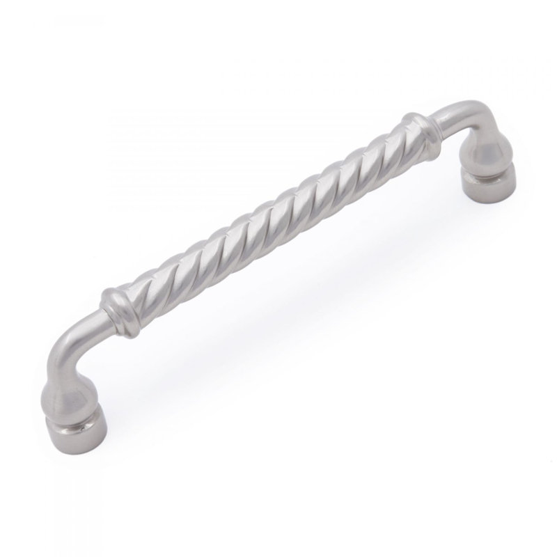 Poignée barre 5 po Rope Twist, Nickel satiné