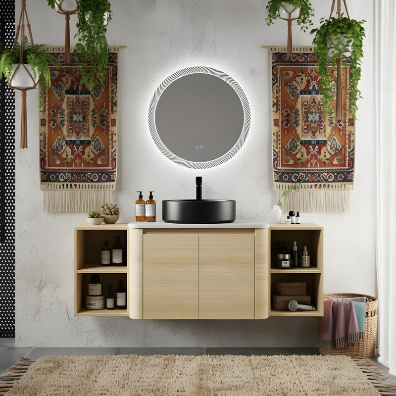 Ensemble de meuble-lavabo mural et tablette de rangement