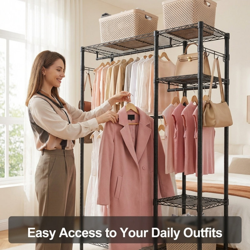 6 Adjustable Tiers Clothes Racks