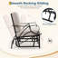 Fauteuil oscillant de patio - Fauteuil oscillant d'extérieur avec coussin amovible, structure en métal robuste, accoudoir incurvé