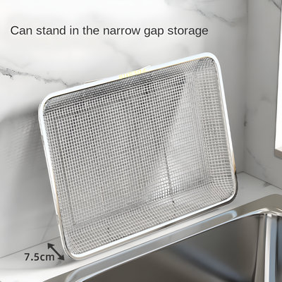 304 Stainless Steel Extendable Dish Rack Over-The-Sink Multi-Purpose Kitchen Drainer Shelf