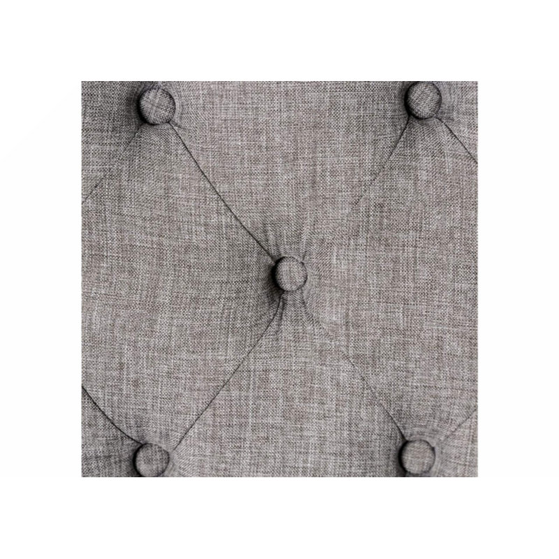 Ensemble de chaises de salle à manger rembourrées en lin avec dossier rembourré capitonné, pieds en bois, Gris clair