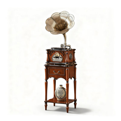 Vintage Horn Phonograph: Bluetooth Vinyl Player, Euro-American Style