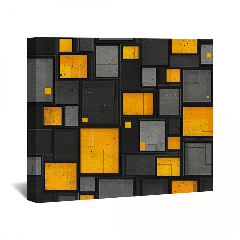 Rectangle sur toile tendue - Décoration murale abstraite, H 24 po x l 36 po