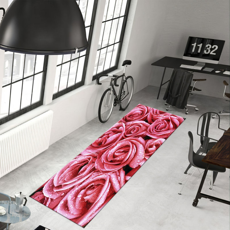 Élégant tapis non tissé à motif floral avec motif floral élégant, idéal pour rehausser les décors intérieurs et donner une touche séduisante à tout espace de vie