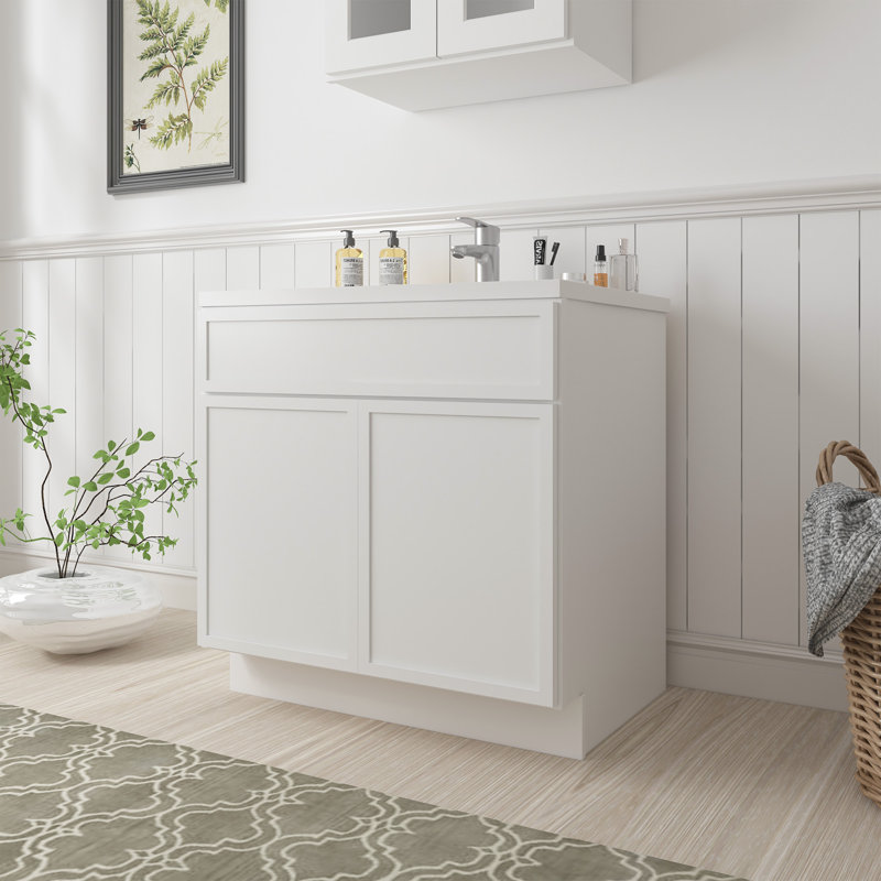 30'' Single Bathroom Vanity Base Only, White