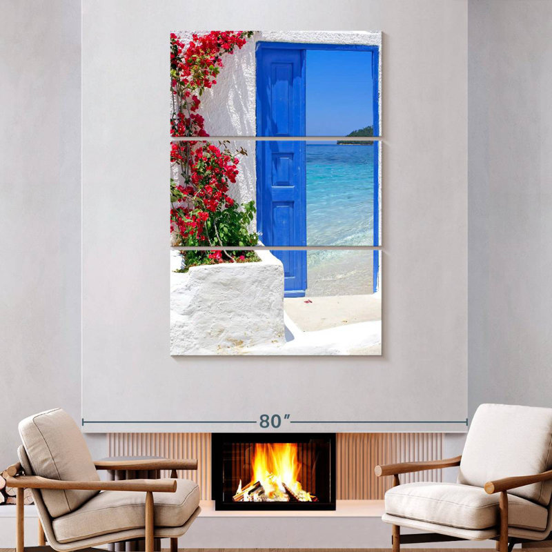 Porte grecque Lilie Blue, H 74 po x l 48 po