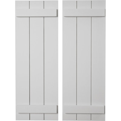 Rustic Three Board Joined Board-n-Batten Faux Wood Shutters (Per Pair)