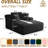 Boneless Oversized Chaise Lounge Chair Indoor, Modern 50-inch Upholstered Corduroy Deep Seat Sofa Bed with 3 Throw Pillows and Armrests, Sleeper Sofa Couch for Living Room, Bedroom Apartment-878115254