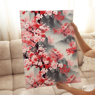 «Botanical Japanese Cherry Blossom Tree VII Asian», reproduction d'art non encadrée