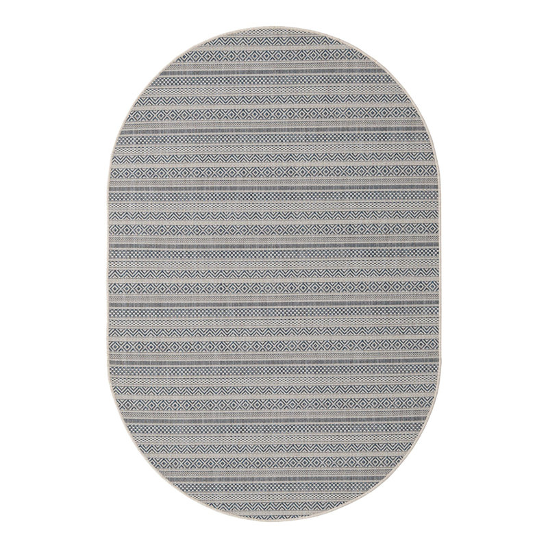 Evolet Striped Indoor / Outdoor Rug, Oval 5'3" x 7'10"