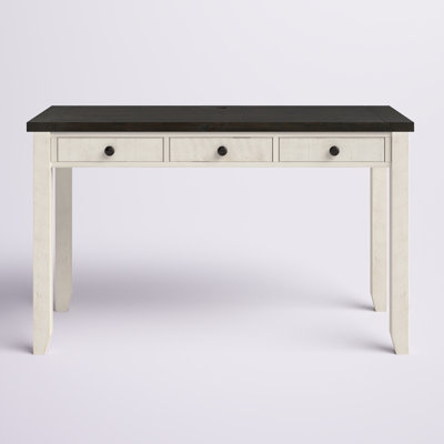 Arely Solid Wood Solid Wood Writing Desk with Built-In Electrical Outlet