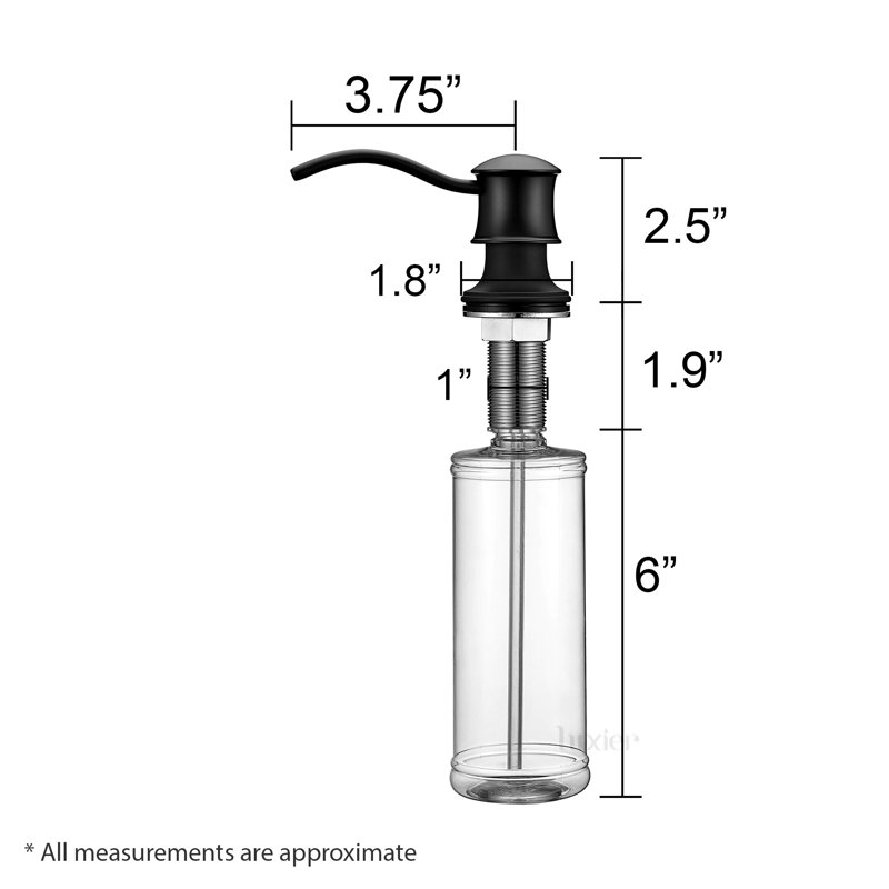 Kitchen Soap & Lotion Dispenser, Matte Black