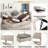 Platform Bed Upholstered Platform Bed Included Two Twin Size Beds, Hydraulic Storage Systems And Vertical Stripe Headboard-107402884