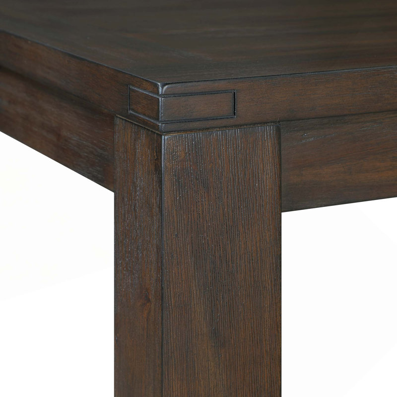 Ensemble de cuisine classique 7 pièces, table de finition brun foncé avec 6 chaises d'appoint à haut dossier rembourré, Taupe