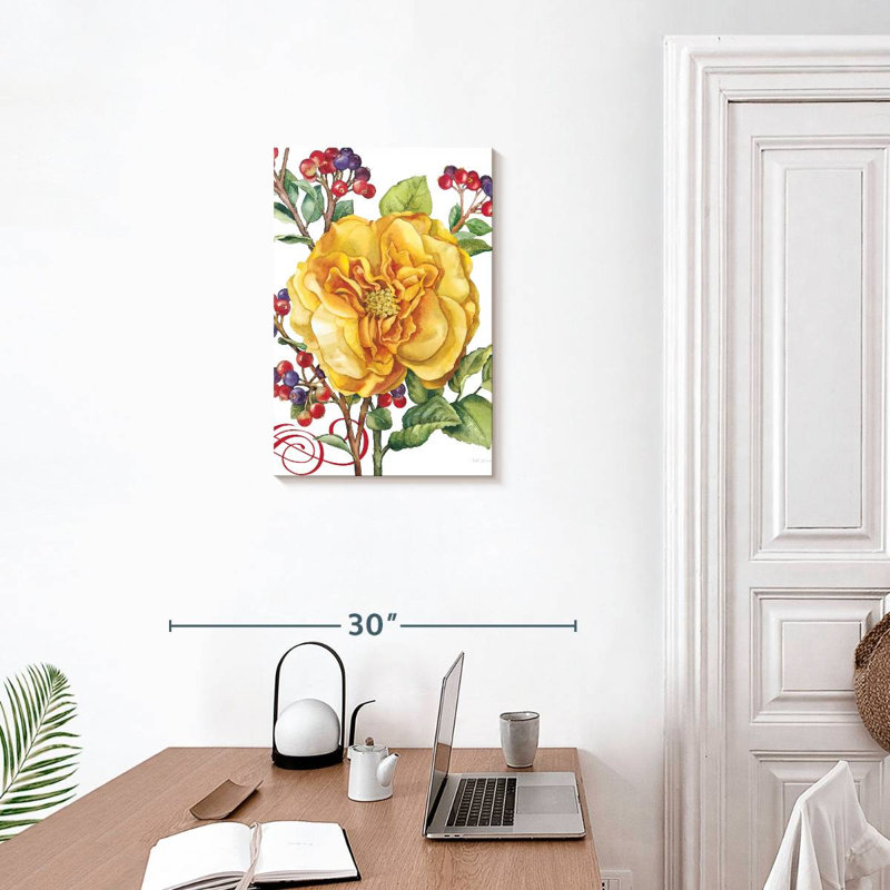 Harnek fleurs et baies rose, H 24 po x l 16 po