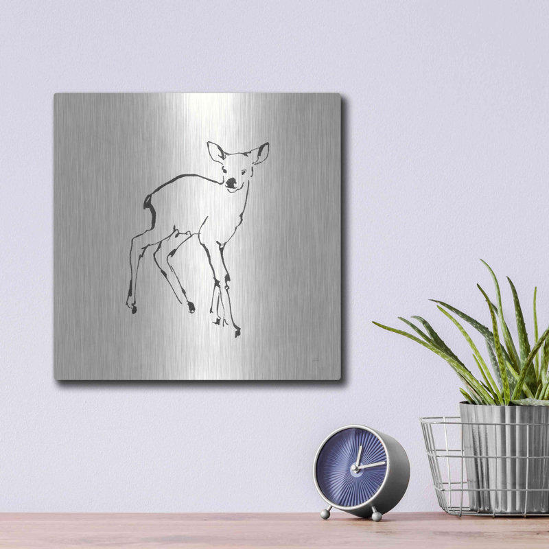 «Line Fawn» par Chris Paschke sur métal, H 12 po x l 12 po