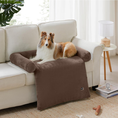 Lit pour chien Calming Furniture Protector, tapis de couchage imperméable en fausse fourrure