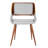 Almar Mid-Century Upholstered Dining Chair in Walnut Finish with Open Lower Back-524370324
