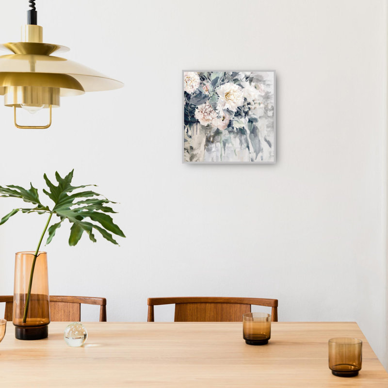 Champagne Silver Framed Floral Canvas Art Print, 42" x 42"