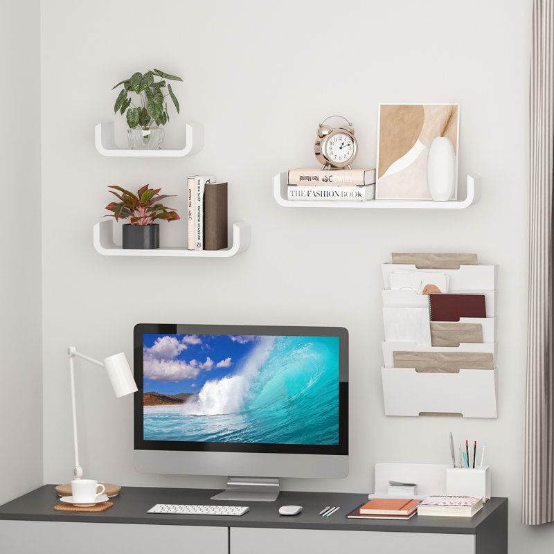3 Piece U-Shaped Floating Shelf