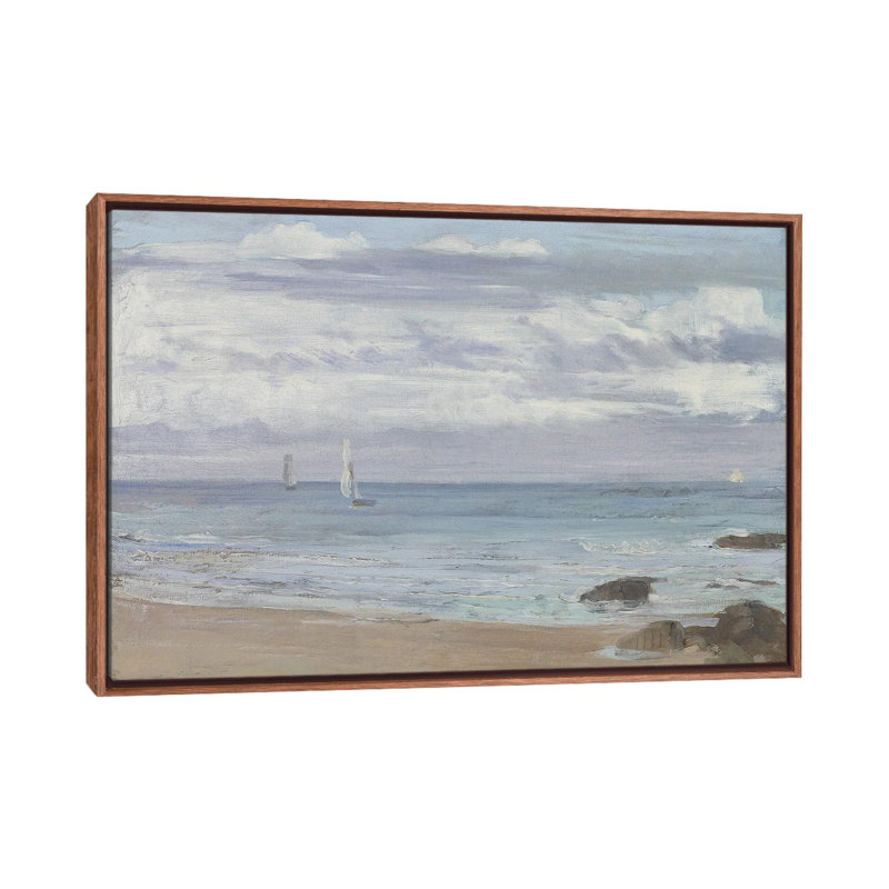 Blue And Silver Trouville, 101.6 cm H x 152.4cm W x 4.445cm D, Classic Wood