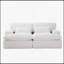 Double méridienne intérieure, canapé-lit rembourré surdimensionné pour l'intérieur, canapé-lit de luxe à assise profonde, causeuse modulaire, causeuse en velours côtelé pour le salon, sans assemblage requis, blanc-115693722