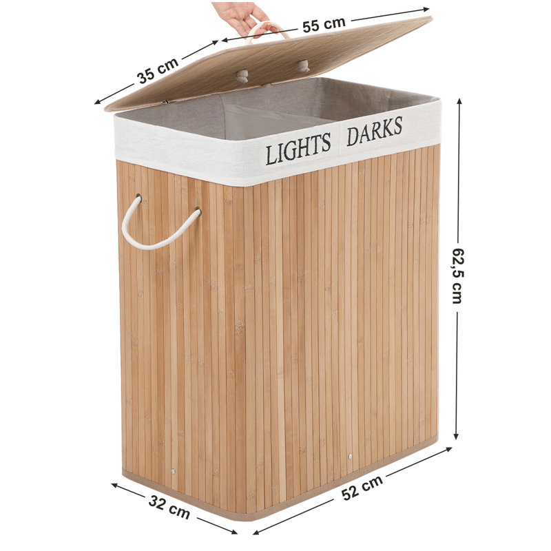 Laundry Hamper with Handles, Natural
