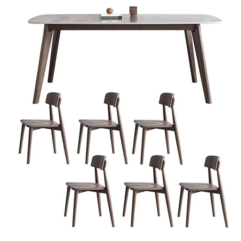 Rectangular modern sintered stone dining table, 29.53"H x 70.87"L x 31.5"W