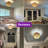 16" Boho 3-Light Double-Layer Rattan Semi Flush Mount