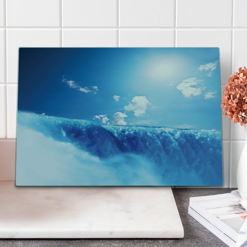 Ambesonne Blue Cutting Board Large Niagara Falls Landscape Blue
