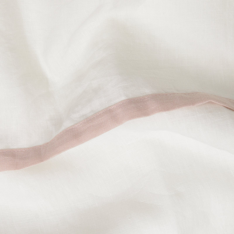 Kelsi Linen Semi Sheer Curtain Single Panel, Ivory/Pink, 52" W x 84" L