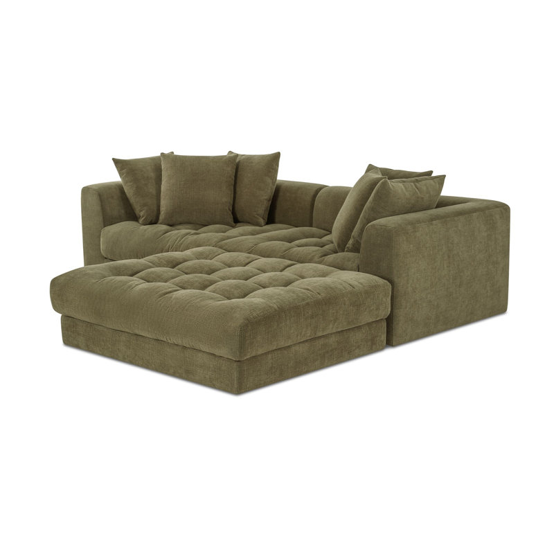 Davie Lounge Modular Sectional Olive, Green Polyester, 30.7" H x 104" W x 87" D