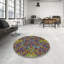 Tapis brun/bleu/jaune tissé à la machine-409739585