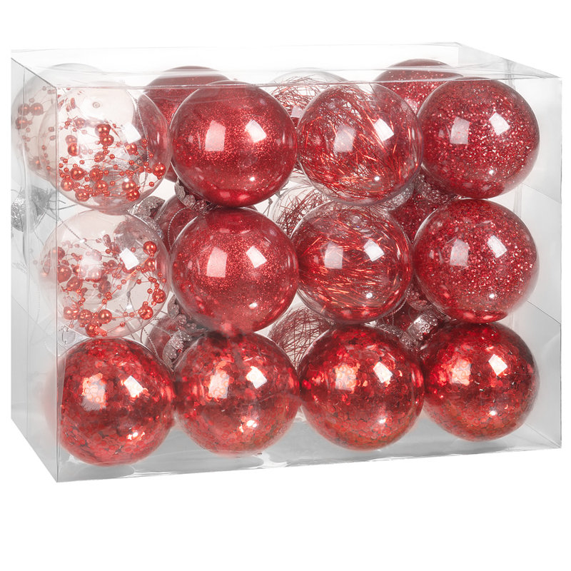 Bauble, 6cm H x 6cm W x 6cm D., Red