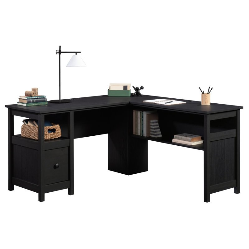 Bureau traditionnel en L avec tiroir classeur (sans tabourets)