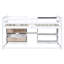 Lit mezzanine simple bas blanc avec bureau roulant, tablette, tiroirs - pour une utilisation quotidienne Fabrication en bois massif pour un intérieur de chambre à coucher élégant-1562046102