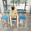 Ensemble de table de bar et de chaise 5 pièces, cadre, plateau de table multicouche, coussin de chaise et dossier en éponge, table avec fonction de rangement-2091658561