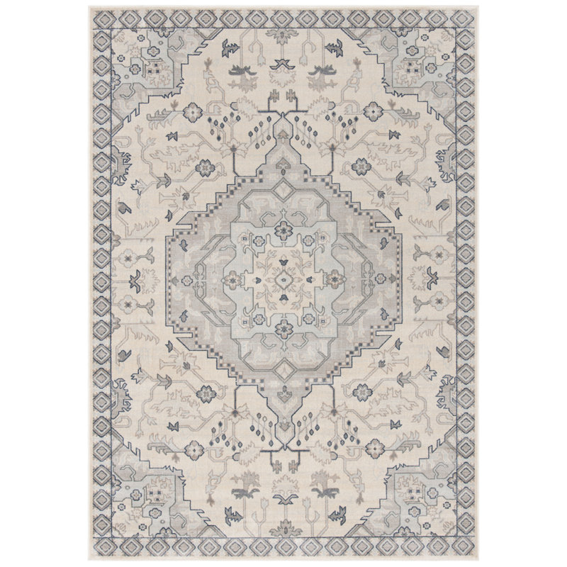 Inez Oriental Viscose Area Rug, Rectangle 201 x 279 cm