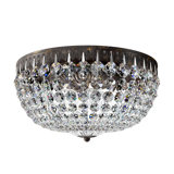 Petit Crystal 5 Light 14in x 7.5in Flush Mount in Polished Gold with Clear Radiance Crystals